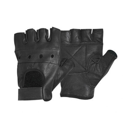 

LEATHER HALF FINGER MENS CYCLING GLOVES BIKE PADDED BICYCLE FINGERLESS SPORTS