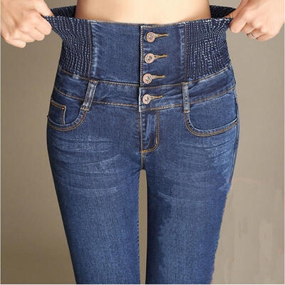 

Fashion Women Pencil Stretch Denim Skinny Jeans Pants High Waist Jeans Trousers