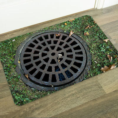 

Greensen 3D Printing Sewer Floor Mat Non-Slip Door Mat Kitchen Bathroom Bedroom Carpet 4060cm