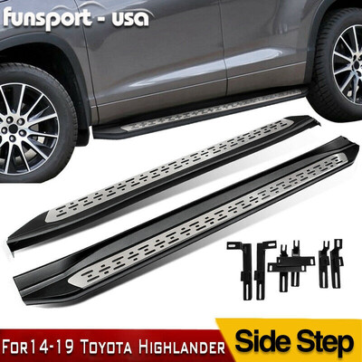

For 2014-2019 Toyota Highlander Aluminum Running Board Side Step Nerf Bar Pair