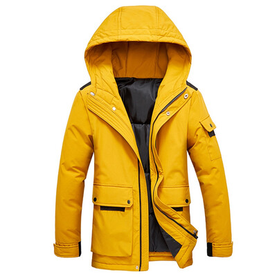 

Gobestart Mens Autumn Winter Large Size Hooded Coat Thickening Long Sleeved Jacket