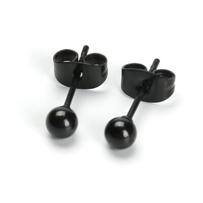 

345mm Stainless Steel Round Ball Ear Stud Earrings MenWomens Jewelry Gift