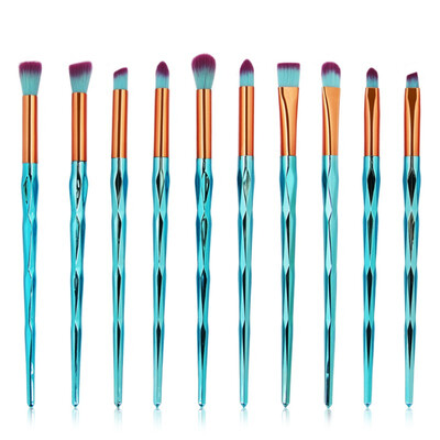 

10pcs Diomand Shape Makeup Brushes Pincel Set Eyes Shadow EyeLiner Concealer Powder Facial Cosmetic Brush Beauty Tool Kit New Hot