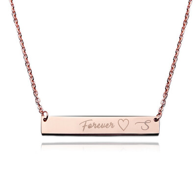 

Rinhoo Hot Sale Fashion Women Stainless Steel Necklace Engraved Forever Love Square Pendant Necklace Jewelry Best Gift Wholesale