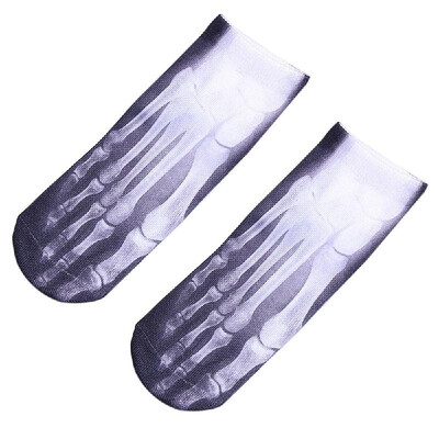 

1 Pair Socks 3D Skeleton Printed Pattern Socks for Men&Women