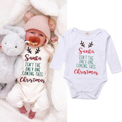 

Christmas Newborn Baby Boy Girl Deer 100 Cotton Tops Romper Outfits Clothes USA