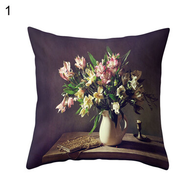 

Super Soft Flowers in Vase Cushion Cover Home Office Decorative Pillow Case