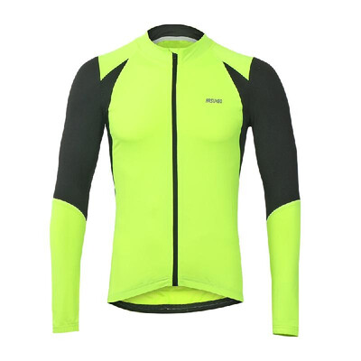 

Arsuxeo Outdoor Sports Mens Cycling Jersey Bike Bicycle Long Sleeve Slim Fit Compression MTB Clothing Shirt Jersey