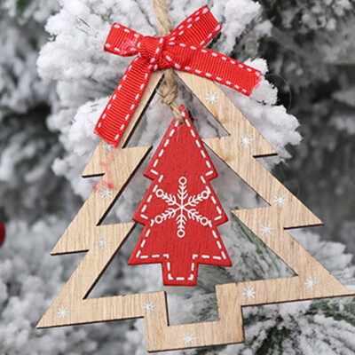 

Christmas Tree Pendants Hanging Wooden Christmas Decoration Home Party Decor