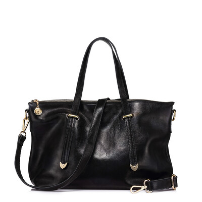 

REALER brand womens bags genuine leather tote bag female large shoulder messenger bag ladies handbag top-handle RedBlackBrown