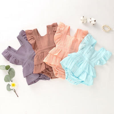 

US Newborn Baby Girl Clothes Ruffle Cotton Romper Bodysuit Jumpsuit Outfit Set