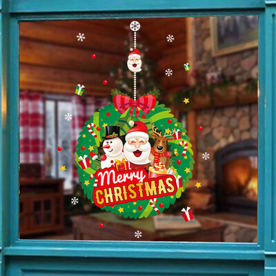 

〖Follure〗Cartoon Snowman Santa Window Sticker Christmas Gift Home Decor Sticker