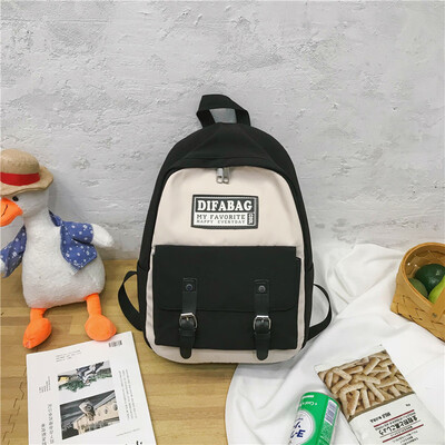 

Bag girl Korean version of high school inthe wind ancient sense girl son campus backpack simple hit color shoulder bag