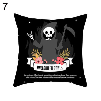 

Halloween Pumpkin Ghost Bat Trick or Treat Cushion Cover Pillow Case Sofa Decor