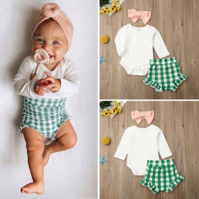 

US Stock Toddler Kids Baby Girl Infant Clothes Romper Top Pants Outfit Tracksuit