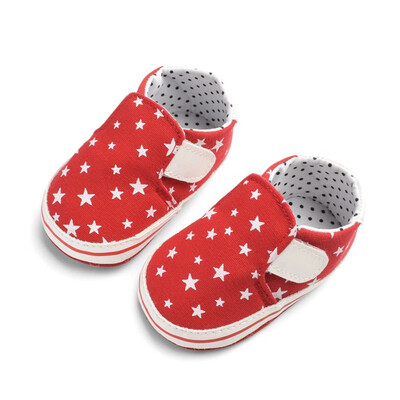 

Baby Shoes Baby Girl Shoes Newborn Star Print Canvas Soft Bottom Casual The First Walker