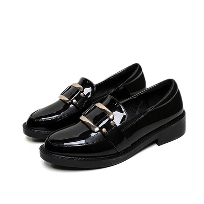 

-1 Europe&the United Kingdom British single shoes womens fashion simple&thick with thin w