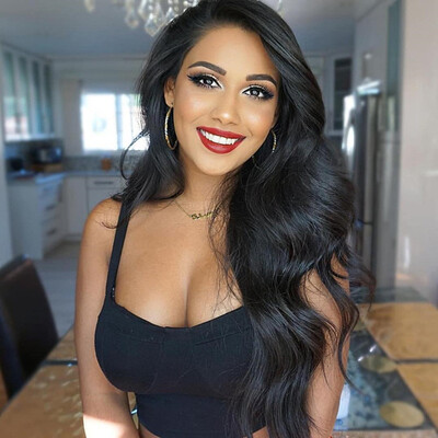 

〖Follure〗Womens Fashion Front lace Wig Black Synthetic Hair Long Wigs Wave Curly Wig