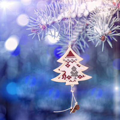 

〖Follure〗1Pc Christmas Decorations Wooden Ornament Xmas Tree Hanging Tags Pendant Decor
