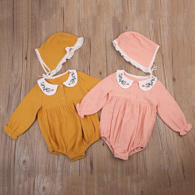 

Newborn Baby Girls Bodysuit Princess Romper Jumpsuit Hat 2Pcs Outfit Set Clothes