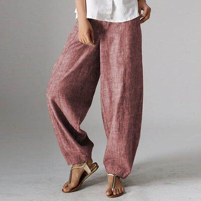

Ladies Beach Boho Harem Trousers Summer Casual Plain Bottoms Baggy Beach Pants