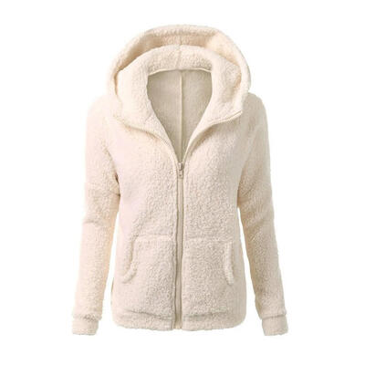 

Women Thicken Fleece Winter Warm Jacket Hooded Zipper Overcoat Outwear