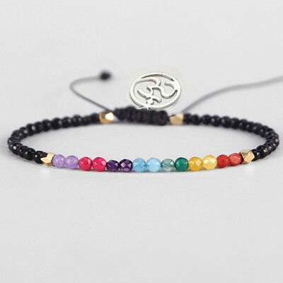 

7 Colors Bracelet Crystal Yoga Seven Chakras Healing Balance Bracelet For Women Reiki Prayer Stones
