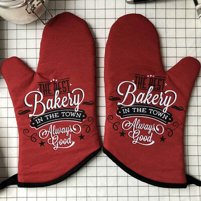 

2pcs Cotton Oven Glove Heatproof Mitten Kitchen Cooking Microwave Oven Mitt