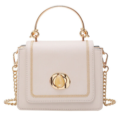 

2019 new womens bag bags solid color fashion trend casual chain womens handbag PU diagonal small square bag