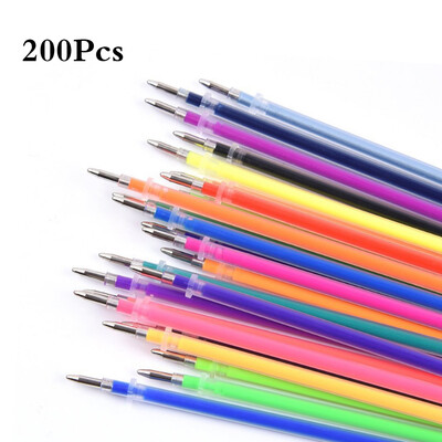 

150100200Pcs Ultra Fine Point Colorful Gel Fluorescent Pen Refills For Kids Writing Painting Gift Student Stationery
