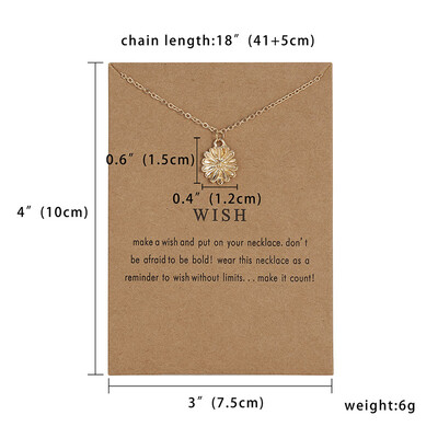 

2019 New Gold Color Pendant Necklace Wish Sun Flower Choker Necklace Jewelry For Women Ladies Girls Birthday Gift