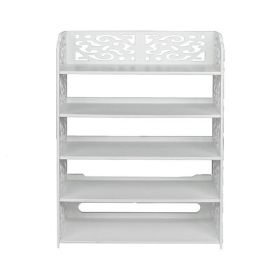 

Carving Five Layer Shoe Rack Wood-plastic Board Home Bedroom Dormitory Carved Shoes Organizer Holder