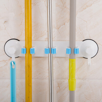 

〖Follure〗Mop Broom Holder Wall Mounted Storage Rack Clip Kitchen Bathroom Punch Free