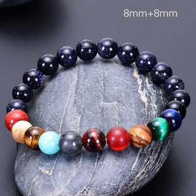 

Solar System Planets Bead Bracelets Natural Stone Yoga Chakra Bracelets For Women Men Couple Jewelry Gifts