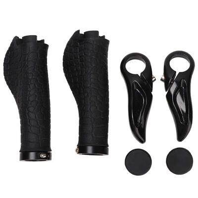 

Greensen 1 Pair of Mountain Road Bicycle Horn Handlebar Grips Aluminum Alloy Rubber Bike Handle