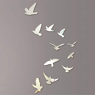 

Mirror Birds DIY 3D Art Acrylic Decals Wall Sticker Home Room Decoration Chic