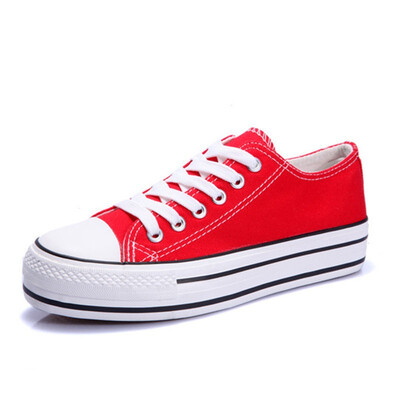

2017 Fashion sneakers Vulcanized shoes Spring women canvas shoes height Increasing 3cm