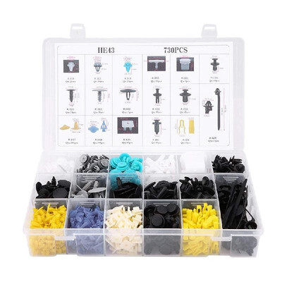 

730Pcs Assorted Car Body Plastics Push Retainer Pin Rivet Fasteners Trim Moulding Clip Automotive Furniture Assembly Expansion Scr