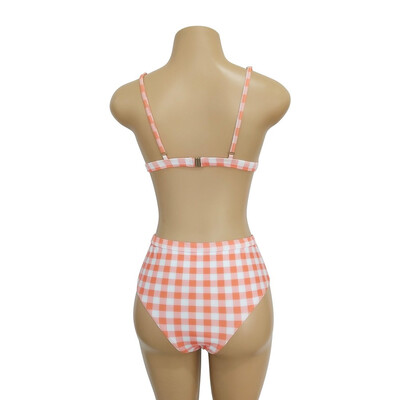 

Saidsome One-Piece Women High Waist Sexy Bikini Lattice Print Swimwear Push-Up Padded