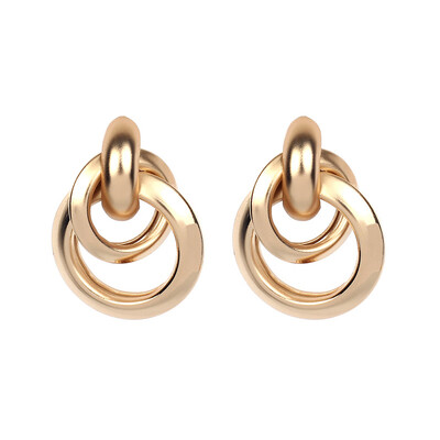 

2019 new brand design metal ring staggered earrings simple for women