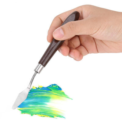 

Greensen 5pcs Stainless Steel Oil Painting Palette Knives Wooden Handle Pigment Spatulas