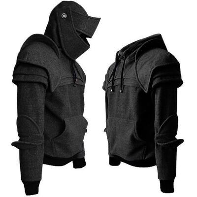

Men Mask Knight Hoodie Sweatshirt Oversized Coat Jacket Hooded Pullover Outwear