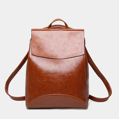 

Tailored Fashion Women Simple Leather Backpacks Large Capacity Bags Package Shoulder Bags