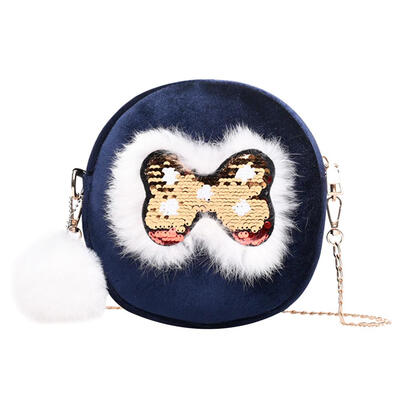 

Velvet Sequins Bowknot Women Round Messenger Bags Crossbody Shoulder Bag