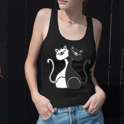 

Nomeni Summer Women Fashion Casual Print Tank Tops Casual Sleeveless Tee