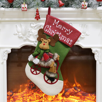 

〖Follure〗Candy Bag Christmas Gifts Tree Ornament Stocking Santa Claus Snowman Sock Decor