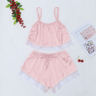 

〖Follure〗Womens Sexy Satin Lace Sling Sleepwear Lingerie Nightwear Underwear Set