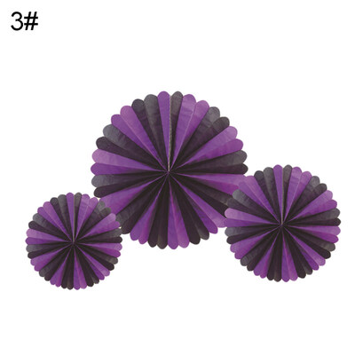 

3PcsSet Round Hanging Honeycomb Paper Fans DIY Banner Halloween Party Decor
