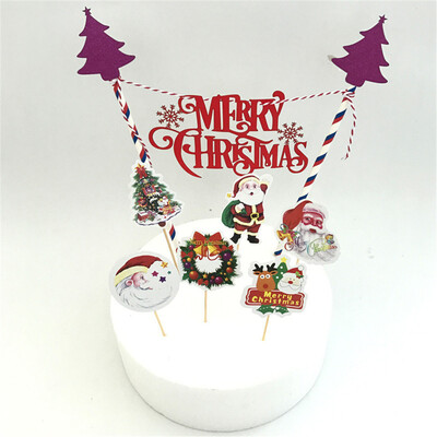 

Gobestart Christmas Cupcake Cake Toppers Cake Insert Flags for Party Baking Photograph New
