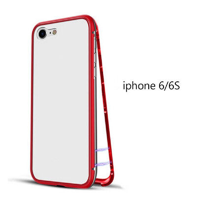 

Magneto Magnetic Adsorption Case Clear Tempered Glass Red Clear i-phone XR